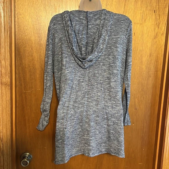 Women’s Lightweight Hooded Henley Sz L Blue - Picture 5 of 8